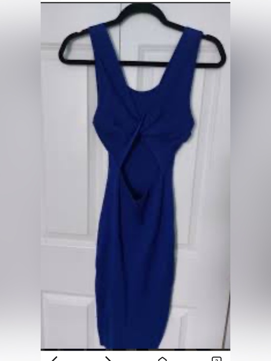 Almost Famous Dresses & Skirts - Cut out back sleeveless medium stretch rib midi blue dress NEW